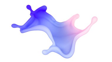 Çok renkli bir sıvı ya da boya serpintisi. 3d illüstrasyon, 3d görselleştirme.