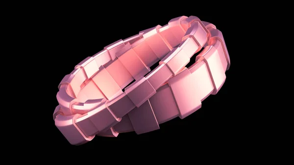 Modernt armband, dekorerat med en ädelsten, glas. 3D-illustration, 3D-återgivning. — Stockfoto