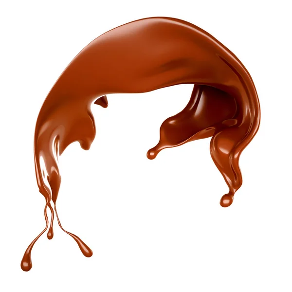 Ein Spritzer Schokolade. 3D Illustration, 3D Rendering. — Stockfoto
