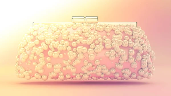 Fashionable elegant clutch, handbag. 3d illustration, 3d rendering.