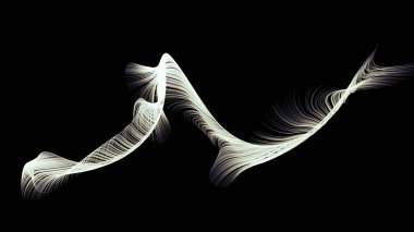 Işık parıltısı soyut efekt siyah arkaplan. 3d illüstrasyon, 3d canlandırma.