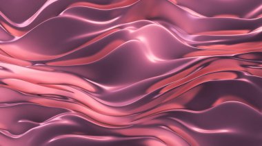 Mor pembe ipek ya da metalik refleksli kumaş. Projeniz için lüks bir özgeçmiş. 3d illüstrasyon, 3d canlandırma.