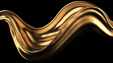 Gizemli, mistik, lüks altın serpintisi. 3d illüstrasyon, 3d canlandırma.