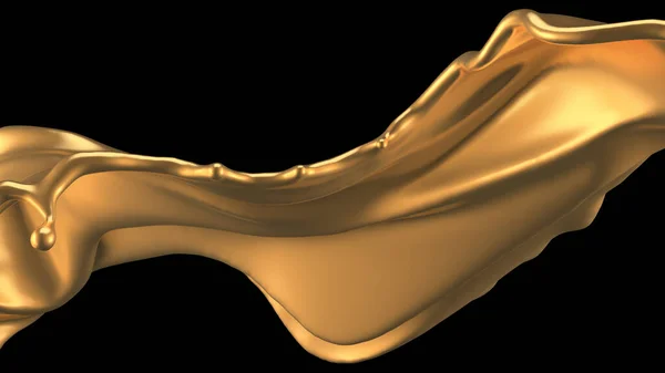 Tajemniczy, mistyczny, luksusowy plusk złota. Ilustracja 3D, renderowanie 3D. — Zdjęcie stockowe