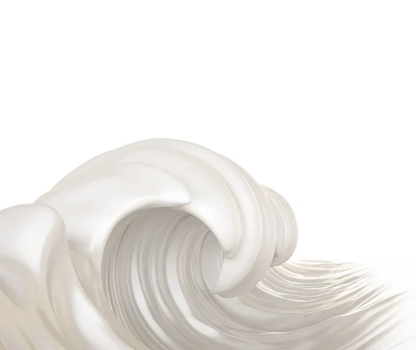 Sea of milk, splash of milk on a white background, natural, yogurt, sour cream, thick, liquid, paint, clipping path. 3d illustration, 3d rendering. — Stock Photo, Image