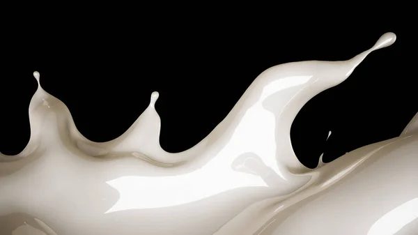 Un chorrito de leche. Ilustración 3d, representación 3d . —  Fotos de Stock