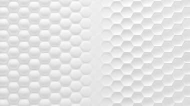Beyaz geometrik bal peteği altıgen arka plan. 3d illüstrasyon, 3d canlandırma.