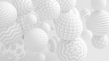 Taşaklı beyaz arka plan. 3d illüstrasyon, 3d canlandırma.