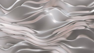 Altın rengi ipek ya da metalik altın refleksli kumaş. Projeniz için lüks bir özgeçmiş. 3d illüstrasyon, 3d canlandırma.