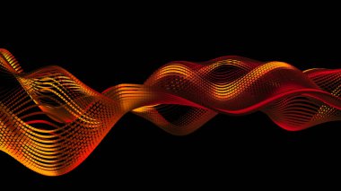 Kırmızı parıltılı güzel bir siyah arkaplan. 3d illüstrasyon, 3d canlandırma.