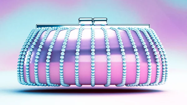 Fashionable elegant clutch, handbag. 3d illustration, 3d rendering.