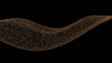 Altın yaldızlı güzel siyah arkaplan. 3d illüstrasyon, 3d canlandırma.