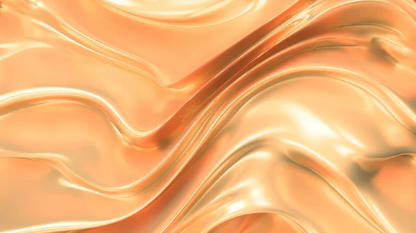 Seta oro o tessuto con riflessi metallici dorati. Sfondo di lusso per il vostro progetto. Illustrazione 3d, rendering 3d . — Foto Stock