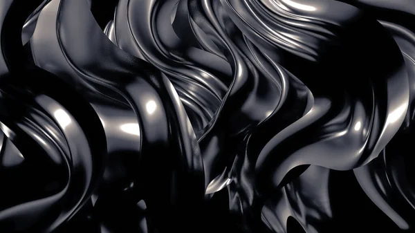 华丽的灰色背景与褶皱，葡萄和漩涡。 3D说明，3D渲染. — 图库照片