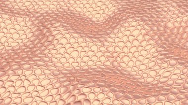 Deri desenli, parlak, pembe bir arka plan. 3d illüstrasyon, 3d canlandırma.