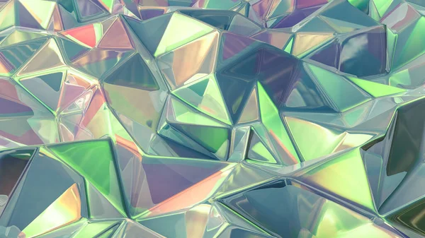 Stylish green crystal background. 3d illustration, 3d rendering.