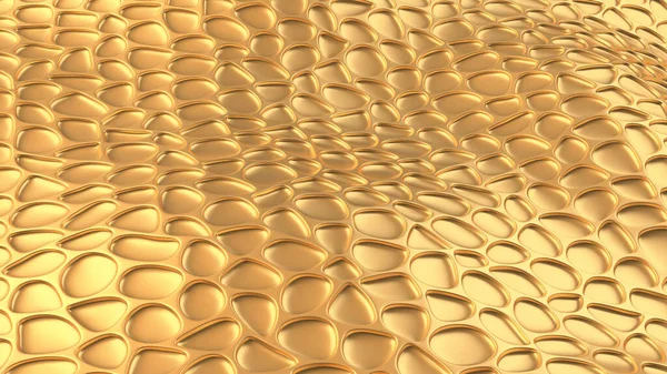 Luxe gouden achtergrond met lederen textuur. 3d illustratie, 3d weergave. — Stockfoto