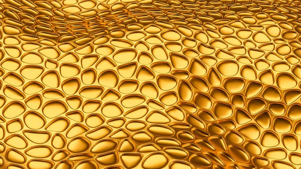 Luksusowe złote tło o skórzanej fakturze. Ilustracja 3D, renderowanie 3D. — Zdjęcie stockowe