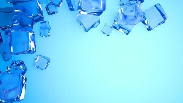 Blue background with frame made of ice — Stock Photo, Image