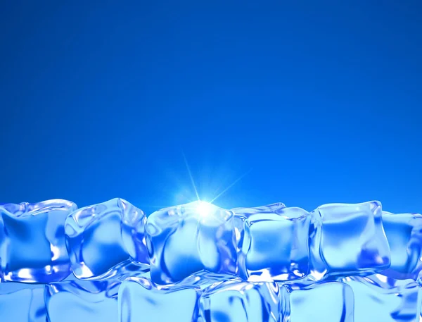 Fondo azul con una bandera de cubitos de hielo —  Fotos de Stock