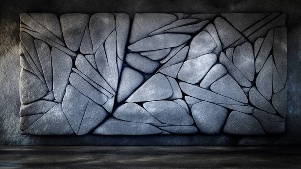 Fondo grunge industrial, piedra, textura con geometría. Ilustración 3d, representación 3d . — Foto de Stock