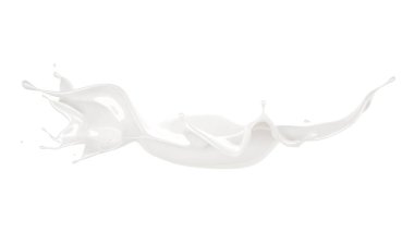 Bir tutam kalın beyaz sıvı. 3d illüstrasyon, 3d canlandırma.