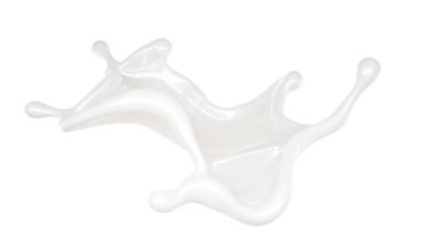 Bir tutam kalın beyaz sıvı. 3d illüstrasyon, 3d canlandırma.