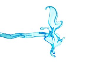 Bir damla su. 3d illüstrasyon, 3d canlandırma.