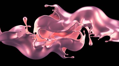 Pembe parlak inci renkleri olan mistik lüks bir sıçrama. 3d illu