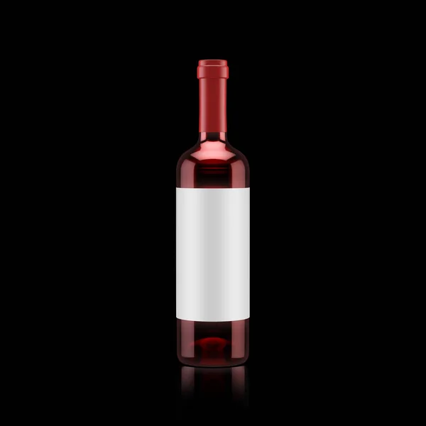 Red wine bottle isolated. 3d illustration, 3d rendering. — Stock Photo, Image