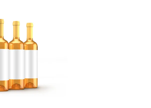 Bouteille de vin blanc isolé. Illustration 3d, rendu 3d . — Photo