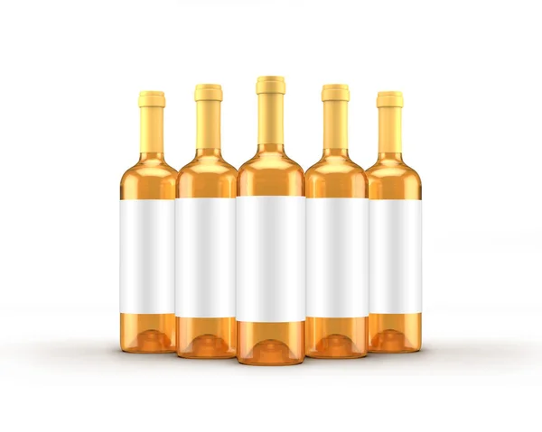 Garrafa de vinho branco isolada. Ilustração 3d, renderização 3d . — Fotografia de Stock