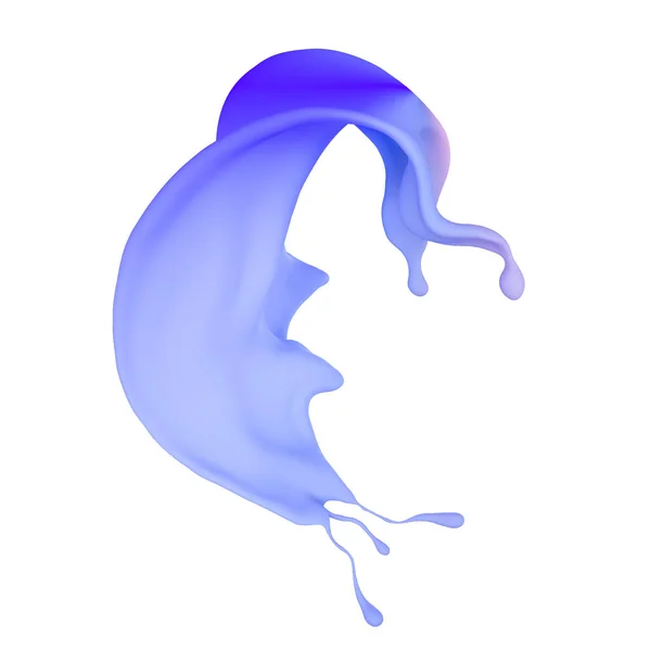 Schöne mehrfarbige Spritzer Flüssigkeit oder Farbe. 3D-Illustration — Stockfoto