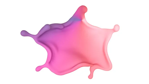 Όμορφη πολύχρωμη βουτιά υγρού ή μπογιάς. 3D εικονογράφηση — Φωτογραφία Αρχείου