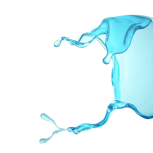Vattenstänk. 3D-illustration, 3D-återgivning. — Stockfoto