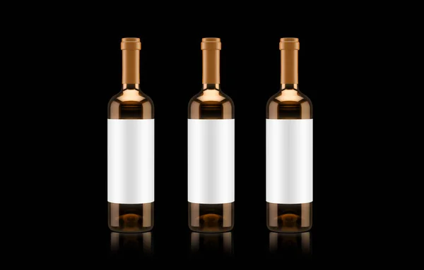 Biała butelka wina odizolowana. Ilustracja 3D, renderowanie 3D. — Zdjęcie stockowe