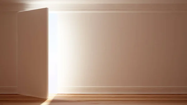 白い室内ドア3Dイラスト, 3Dレンダリング. — ストック写真