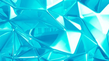 Güzel gök mavisi kristal arka plan. 3d illüstrasyon, 3d görünüm