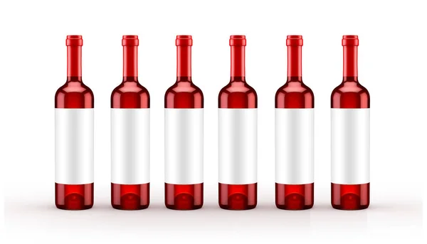 Láhev červeného vína izolovaná. 3D ilustrace, 3D vykreslování. — Stock fotografie