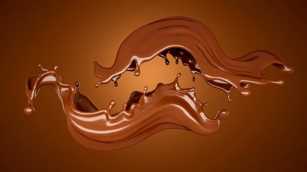 Фон из коричневого шоколада. 3D иллюстрация, 3D рендеринг — стоковое фото