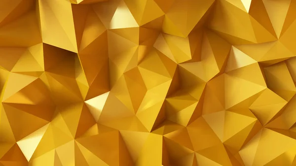 Üçgenleri ve kristalleri olan lüks altın bir arka plan. 3d illüstrasyon — Stok fotoğraf