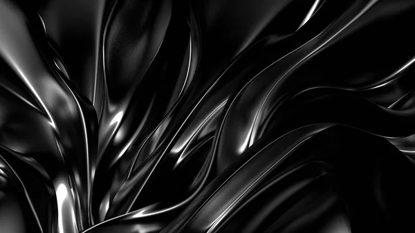 Beau fond noir élégant avec plis, draps et tourbillon — Photo