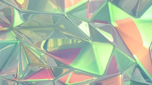 Stylish green crystal background. 3d illustration, 3d rendering.
