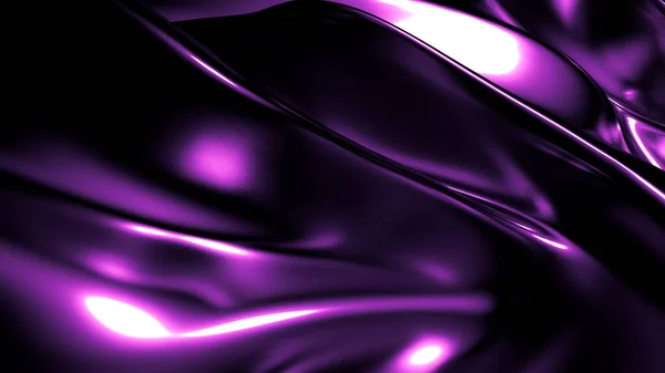 プリーツ、ドレープ、渦巻きとエレガントなスタイリッシュな紫色の暗い背景。3Dイラスト, 3Dレンダリング. — ストック写真