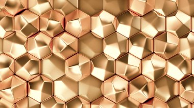 Altın metal arka plan dokusu. 3d illüstrasyon, 3d canlandırma.