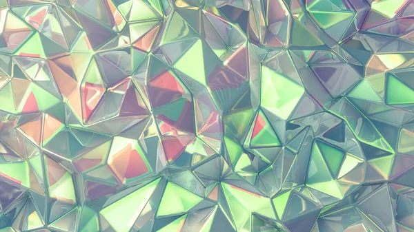 Stylish green crystal background. 3d illustration, 3d rendering.