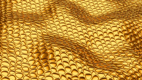 Luxus arany háttér bőr textúra. 3D illusztráció, 3D-s renderelés. — Stock Fotó
