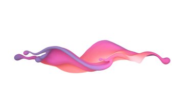 Çok renkli bir sıvı ya da boya serpintisi. 3d illüstrasyon