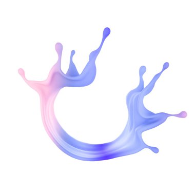 Çok renkli bir sıvı ya da boya serpintisi. 3d illüstrasyon