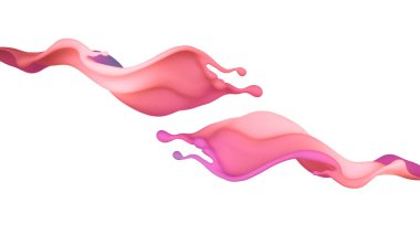 Çok renkli bir sıvı ya da boya serpintisi. 3d illüstrasyon